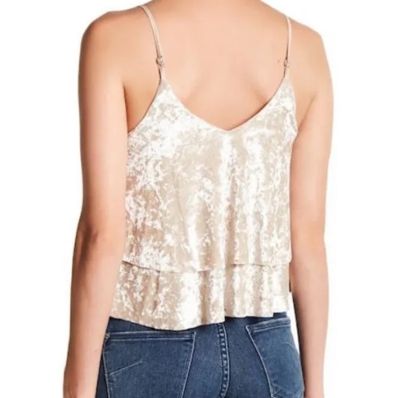 Madison & Berkeley sz M Velvet Champagne Layered Tank Top - Picture 2 of 6